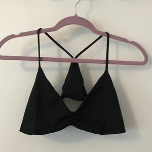 LSPACE Bikini Black Top (Criss-crossed back)
